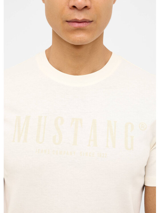 Mustang Mustang T-Shirt Style Austin Biały Regular Fit