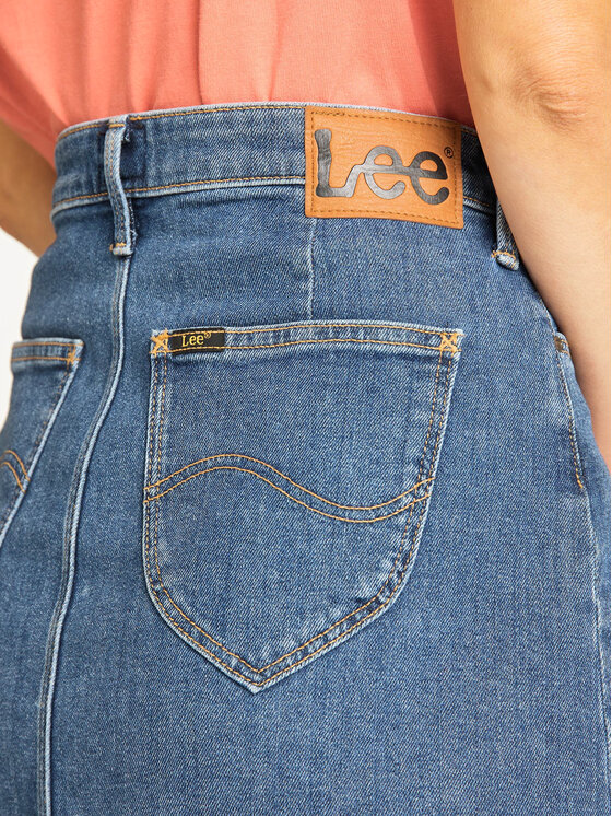 Lee Lee Spódnica jeansowa A Line L38NMG44 112108286 Granatowy Regular Fit