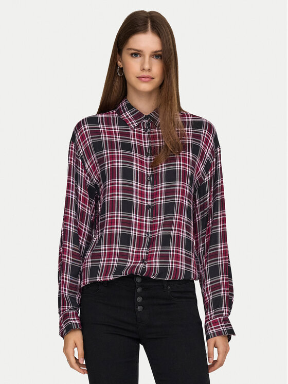 ONLY ONLY Πουκάμισο Evia 15355741 Μπορντό Loose Fit