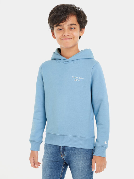 Calvin Klein Jeans Mikina Stack Logo IB0IB01293 Modrá Regular Fit