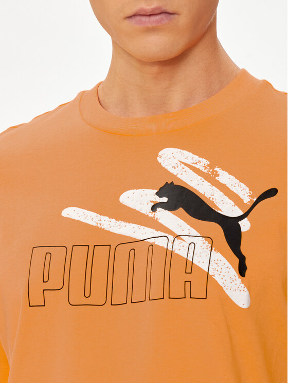Puma Puma T-shirt Ess+ Logo 678988 Narančasta Regular Fit