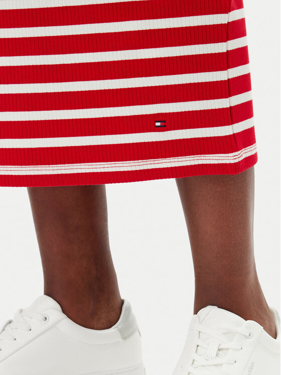 Tommy Hilfiger Tommy Hilfiger Sommerkleid WW0WW38838 Rot Slim Fit