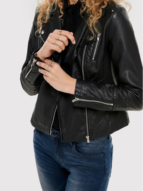 ONLY ONLY Куртка зі штучної шкіри Gemma 15153079 Чорний Regular Fit