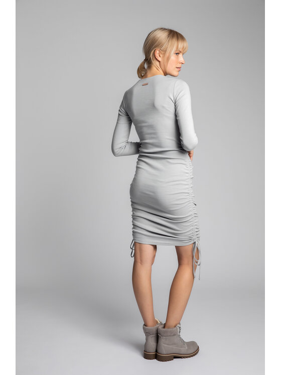 LaLupa LaLupa Sukienka dzianinowa LA039 Srebrny Comfortable Fit