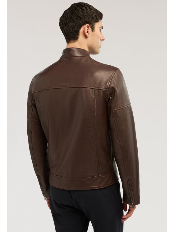 Trussardi Trussardi Kurtka skórzana R301M000054N023 Brązowy Regular Fit