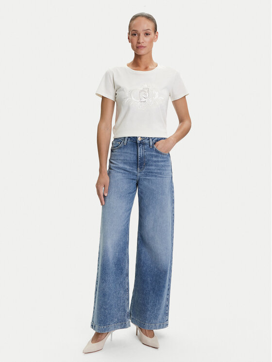 Liu Jo Sport Liu Jo Sport T-krekls TF5162 JS923 Écru Regular Fit