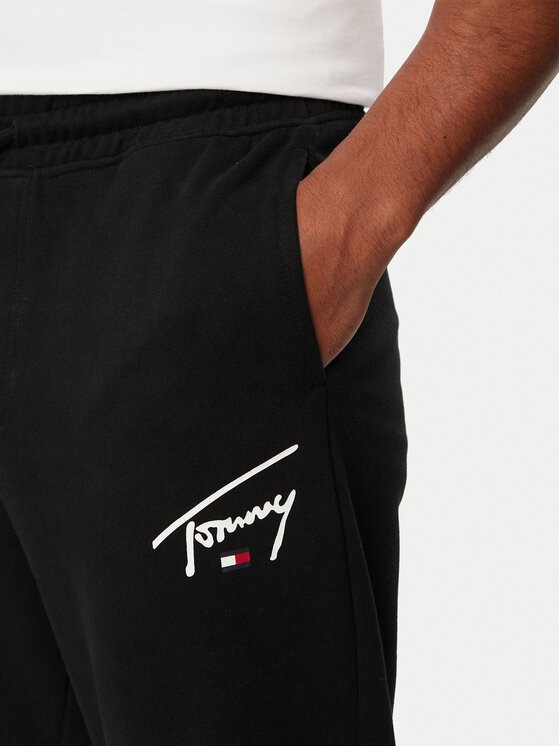 Tommy Jeans Tommy Jeans Teplákové kalhoty Signature DM0DM23593 Černá Regular Fit