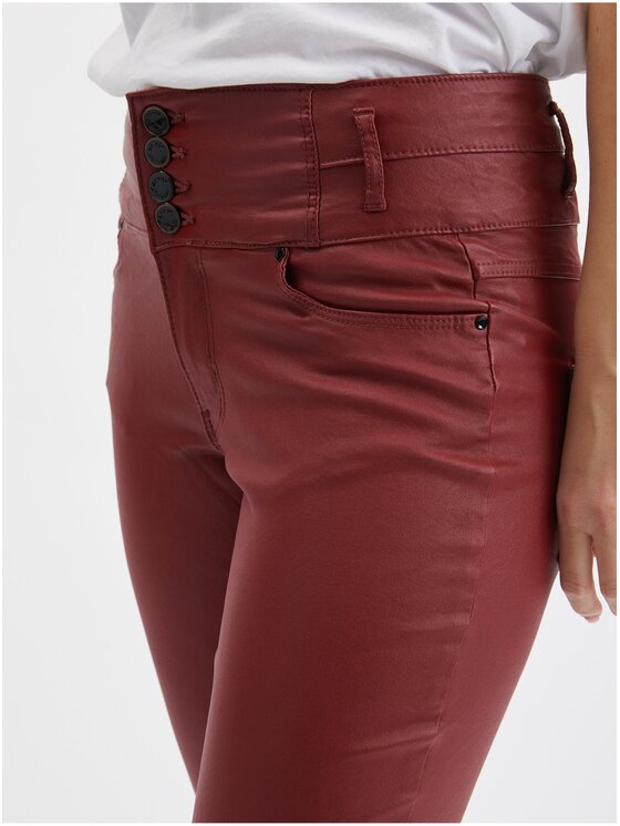 Orsay Orsay Spodnie damskie 319261-395000__42 Bordowy Skinny Fit