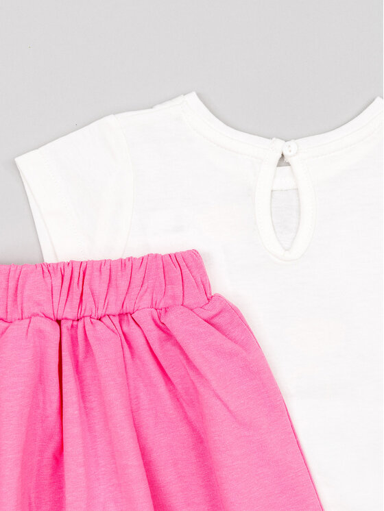 Zippy Zippy Set tricou și pantaloni scurți ZBGAP0602 23001 Roz Regular Fit