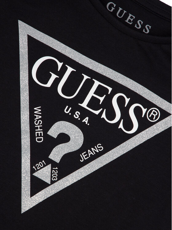 Guess Guess T-Shirt K73I56 K5M20 Černá Regular Fit
