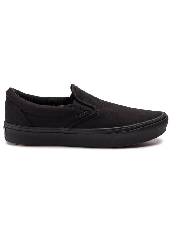 black slip on vans all black