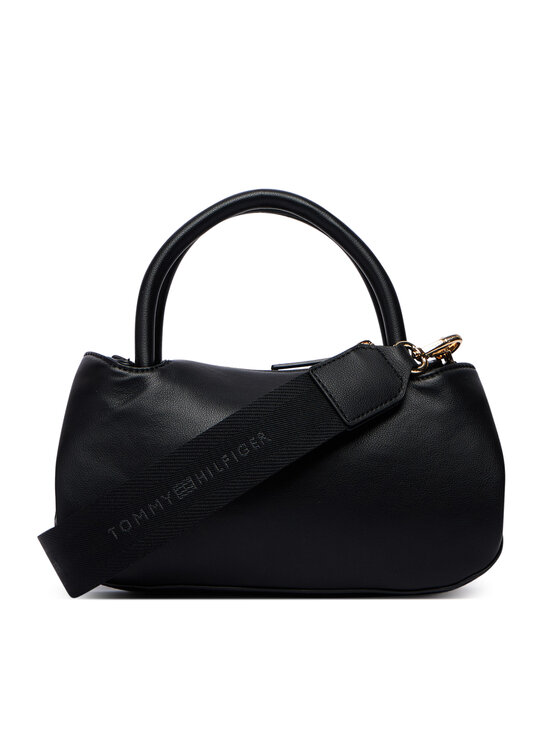 Tommy Hilfiger Tommy Hilfiger Ročna torba Th Logotape Mini Satchel AW0AW18743 Črna