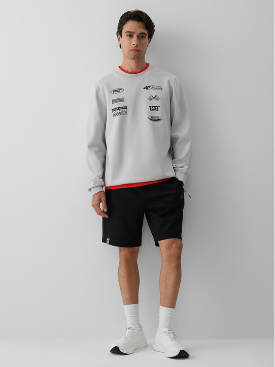 4F 4F Bluza PIT STOP Szary jasny Regular Fit