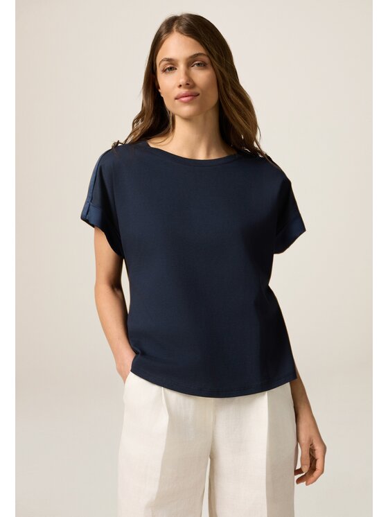 Oltre Oltre T-Shirt G435J004252N034 Niebieski Over Fit