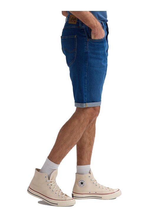 Lee Lee Szorty jeansowe 5 Pocket Short Niebieski Regular Fit