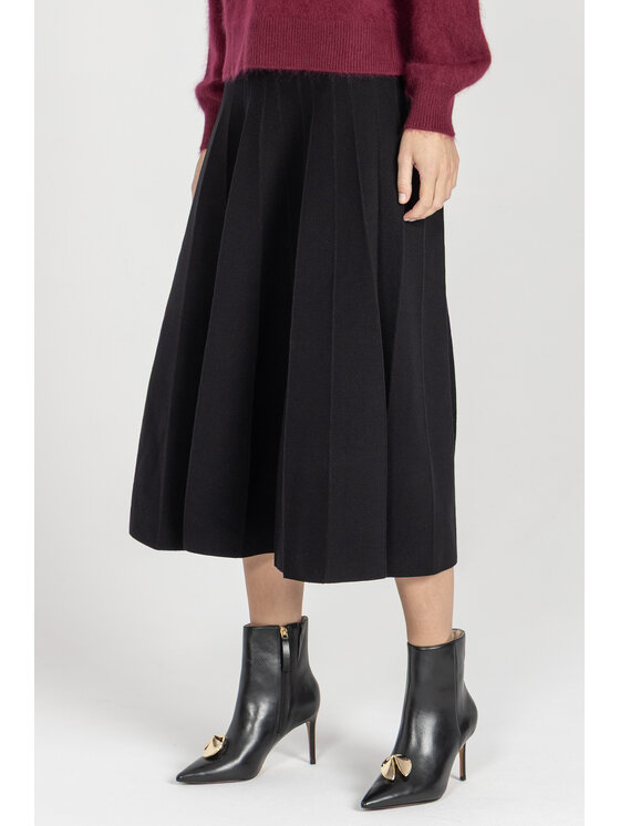 Deni Cler Milano Deni Cler Milano Spódnica midi T-DC-752D-E5-20-90-1 Czarny A-Line Fit