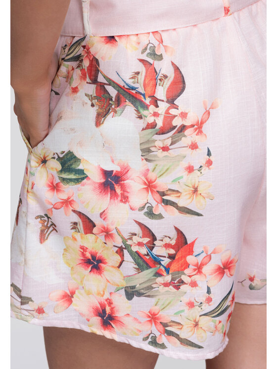 Ombre Ombre Szorty materiałowe OW-ST-E0025 Różowy Relaxed Fit