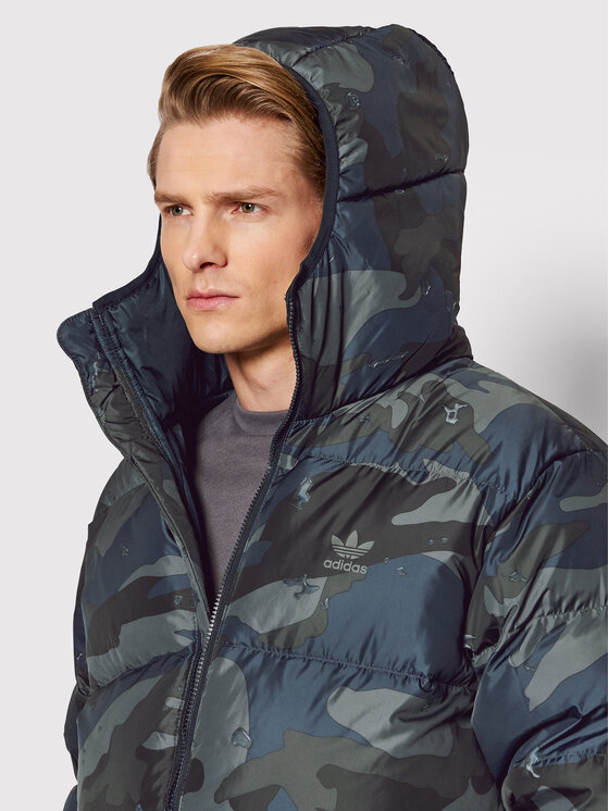 adidas adidas Pehelykabát Camo H13566 Zöld Regular Fit