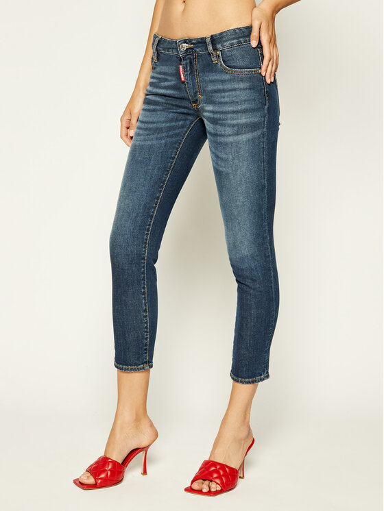 Dsquared2 Dsquared2 Джинси Medium Waist Cropped Twiggy Jean S75LB0299 Cиній Slim Fit