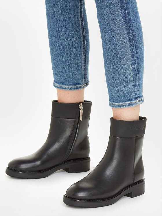 Calvin Klein Calvin Klein Čizme Rubber Sole Ankle Boot Lg Wl HW0HW01700 Crna