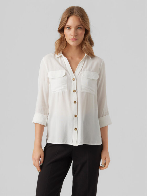 Vero Moda Košeľa Bumpy 10275283 Biela Regular Fit