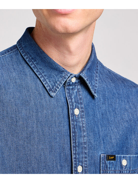 Lee Lee Koszula jeansowa 112349976 Granatowy Regular Fit