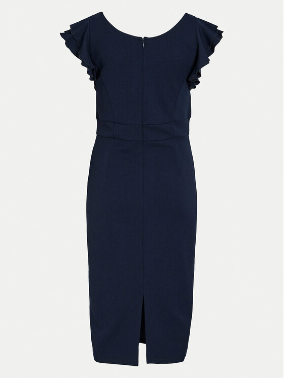 Vila Vila Sukienka koktajlowa Clara 14100344 Granatowy Slim Fit
