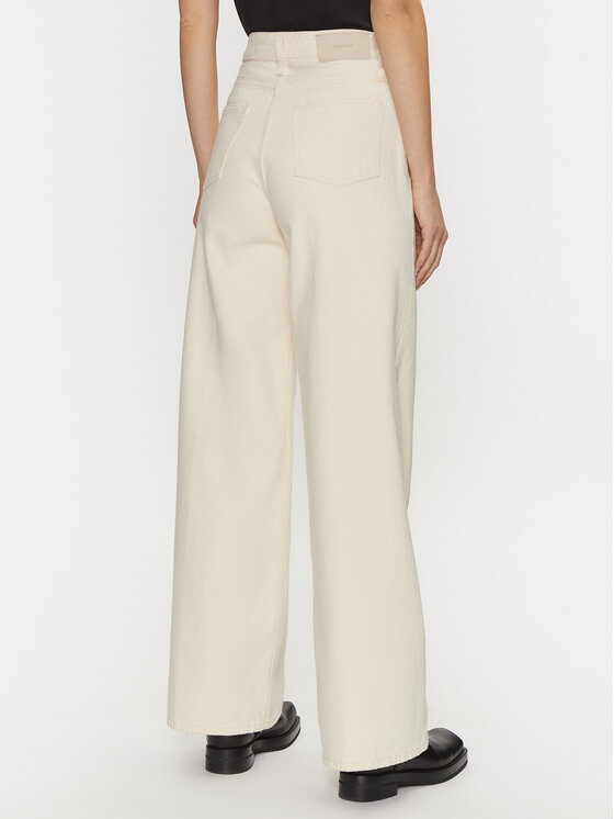 Calvin Klein Calvin Klein Traperice K20K208018 Écru Wide Leg