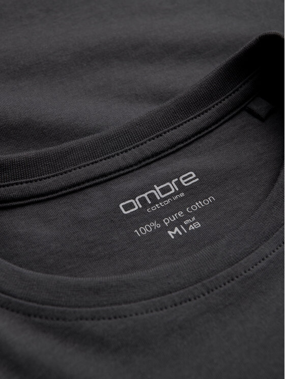 Ombre Ombre Longsleeve L173 Szary ciemny Regular Fit