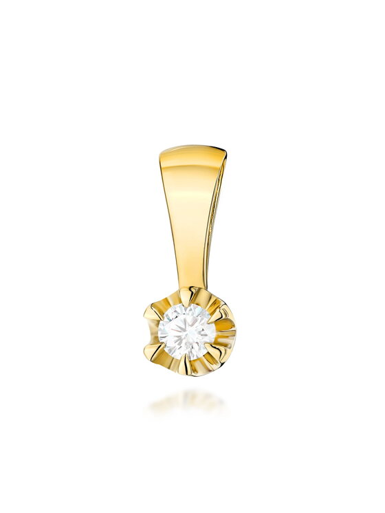 Fugart Fugart Naszyjnik Zawieszka z żółtego złota z diamentem laboratoryjnym FZ032-585-LD0.10 Złoty