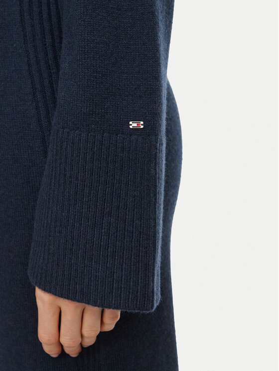 Tommy Hilfiger Tommy Hilfiger Strickkleid Scoop WW0WW52306 Dunkelblau Regular Fit