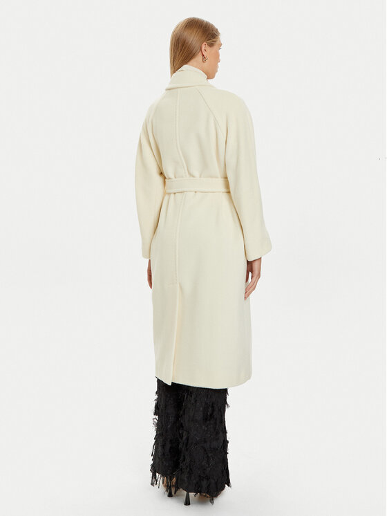 Marella Marella Wollmantel Dede 2423016082 Écru Regular Fit