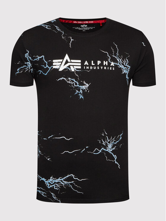Alpha Industries Alpha Industries T-krekls Lightning Aop 106500 Melns Regular Fit