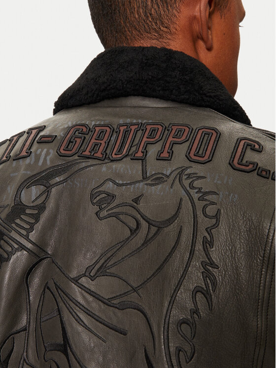 Aeronautica Militare Aeronautica Militare Μπουφάν δερμάτινο 242PN953PL147 Γκρι Regular Fit