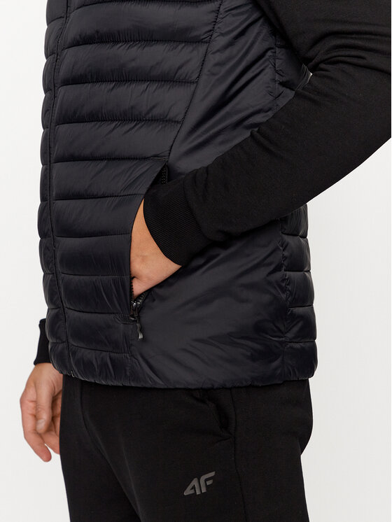 4F 4F Vestă 4FAW23TVESM063 Negru Regular Fit