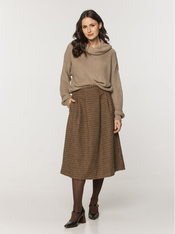 Willsoor Willsoor Spódnica midi 67897 Brązowy A-Line Fit