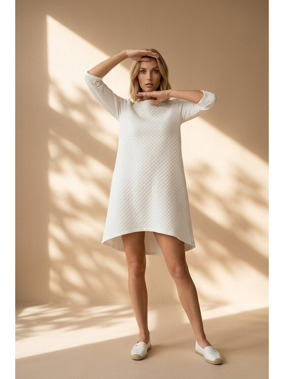 FIGL FIGL Sukienka codzienna M1363 Kremowy Loose Fit