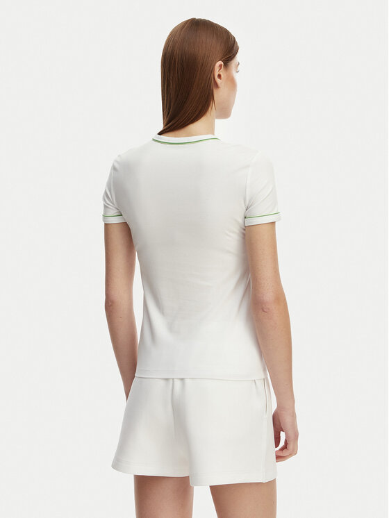 Lacoste Lacoste Тишърт TF5289 Бял Slim Fit