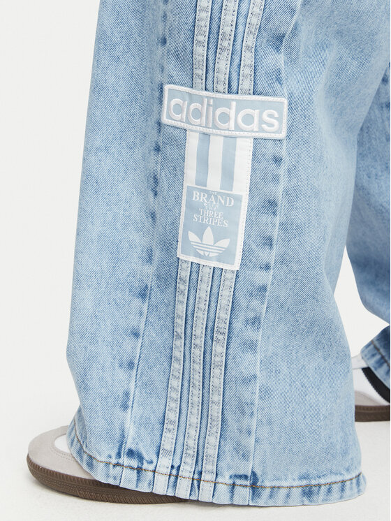 adidas adidas Džínsy Adibreak Mid Rise Wide Leg Denim Pant KT2651 Svetlo modrá Wide Leg