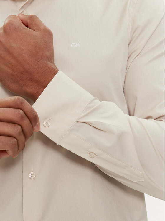 Calvin Klein Calvin Klein Риза K10K110856 Бежов Slim Fit