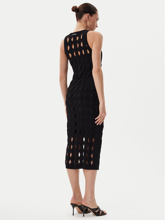 PINKO PINKO Kootud kleit Allan 105190 A2LW Must Regular Fit