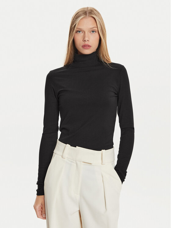 Calvin Klein Calvin Klein Bluză cu gât K20K207747 Negru Slim Fit