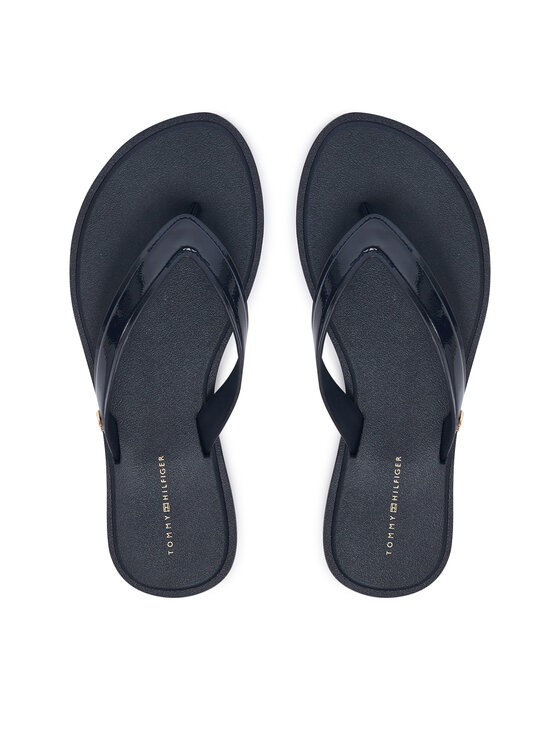 Tommy Hilfiger Tommy Hilfiger Šlepetės per pirštą Th Scandi Shiny Summer Sandal FW0FW09446 Tamsiai mėlyna