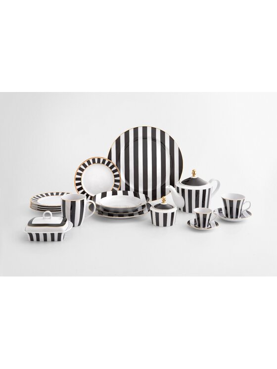La Mania La Mania Talerz Stripes Czarny