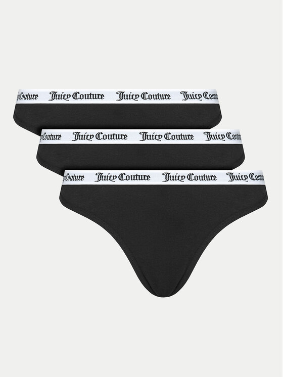 Juicy Couture 3 stringu pāru komplekts Diana JCLTH224571 Melns