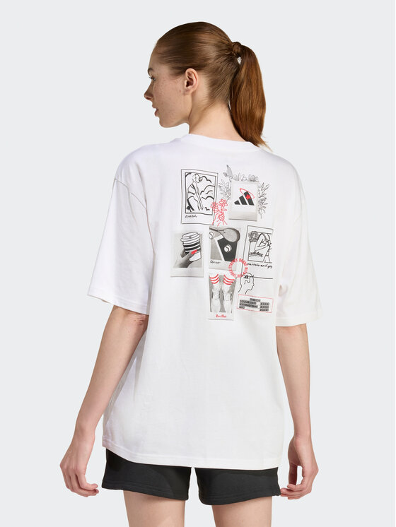 adidas adidas T-Shirt 158838 Biały Oversize