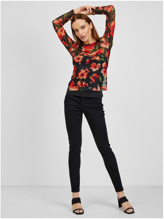Orsay Orsay T-Shirt 111012-660000__M Czarny Regular Fit
