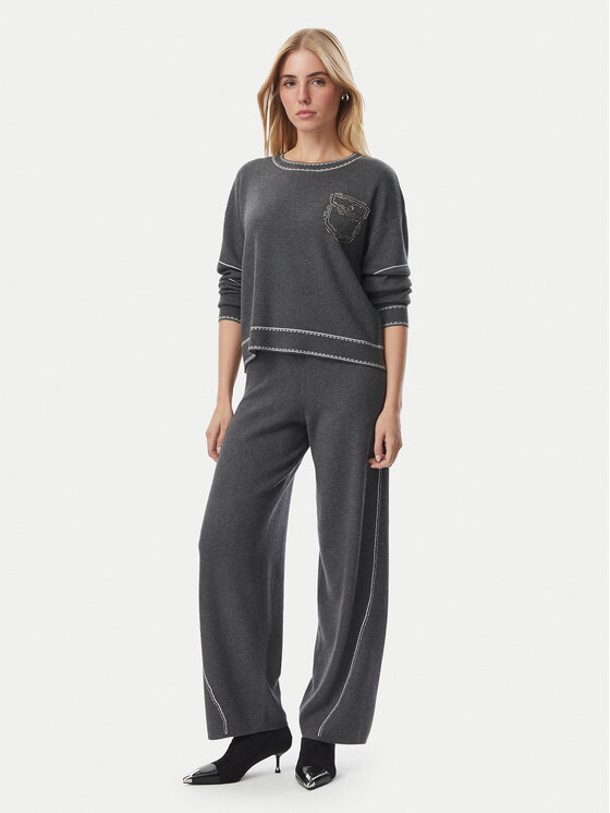 Liu Jo Sport Liu Jo Sport Sweter TF6180 MS59L Szary ciemny Regular Fit