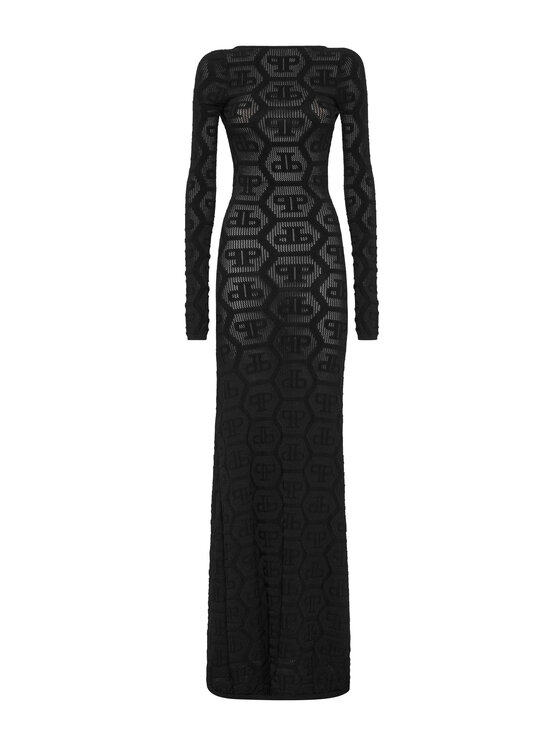 PHILIPP PLEIN PHILIPP PLEIN Sukienka wieczorowa 24143 Czarny Fitted Fit