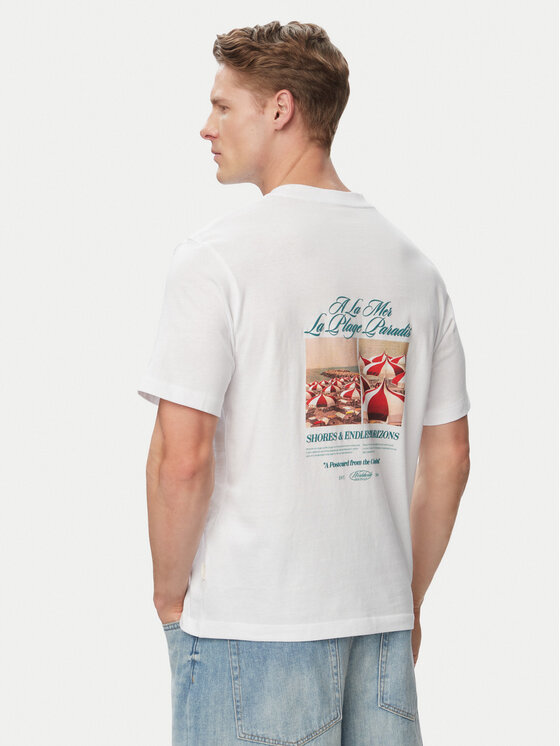 Jack & Jones Tricou Cassis Photo Back 12295050 Alb Relaxed Fit